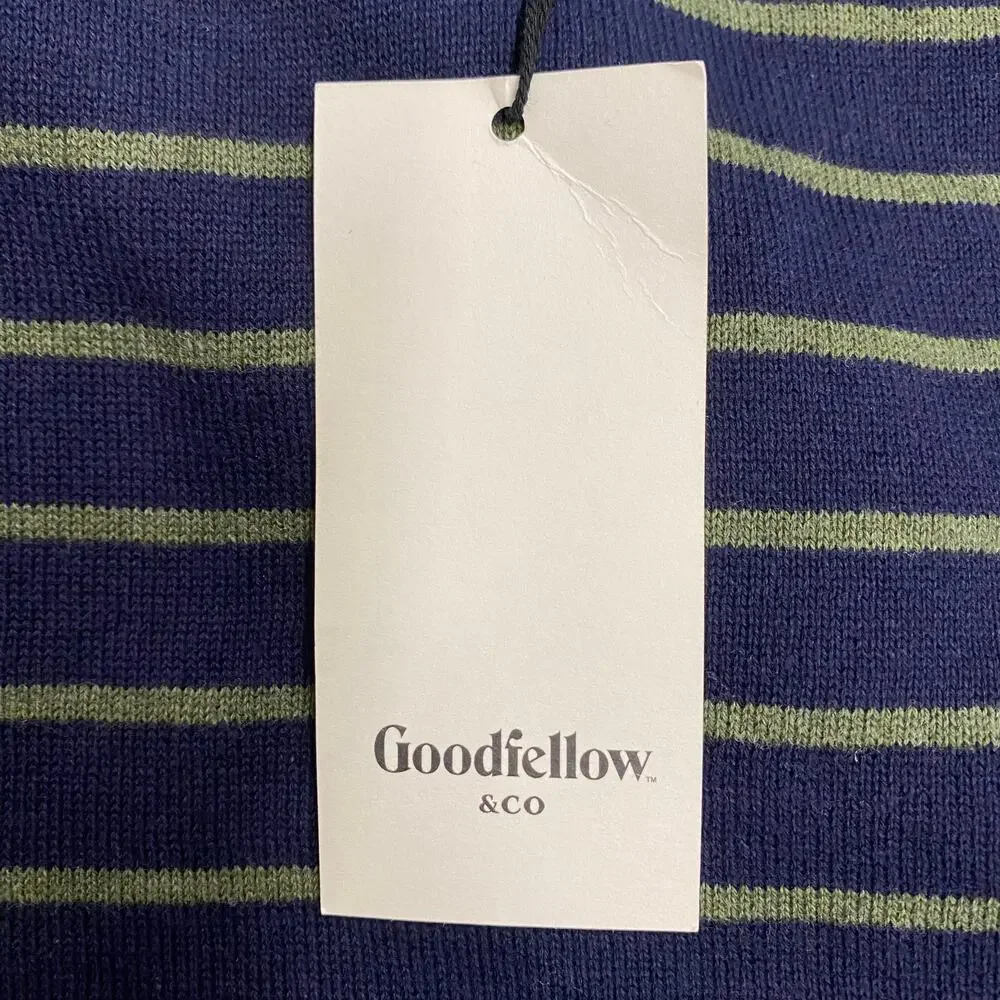 Goodfellow & Co XXL Xavier Navy Stripe Sweater NWT Preppy Coastal Crewneck